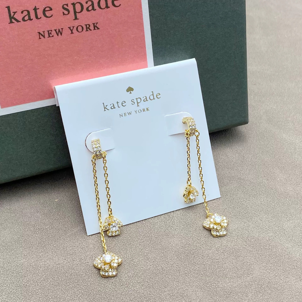 kate spade Zircon Tassel Flower Earrings